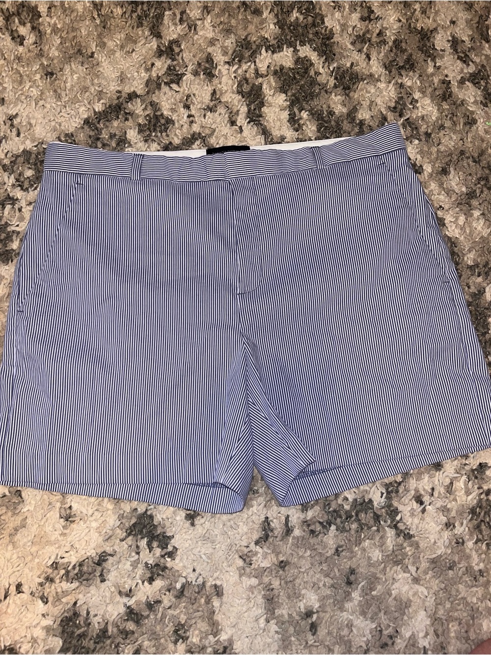 Banana Republic Blue and White Pinstripe Bermuda Shorts